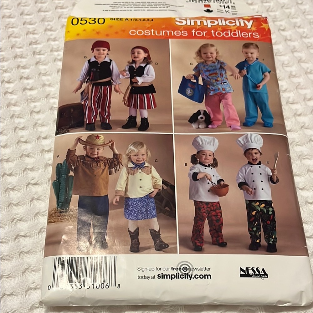 Simplicity Halloween Costume Pirate Dr Cowboy Chef